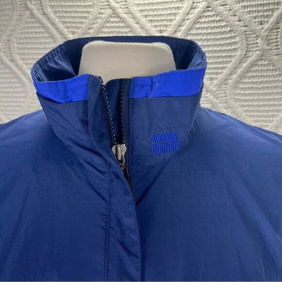 Vtg Moving Comfort Blue High Collar Zip Up Windbreakers 90s Jacket Sz Large - Picture 2 of 13